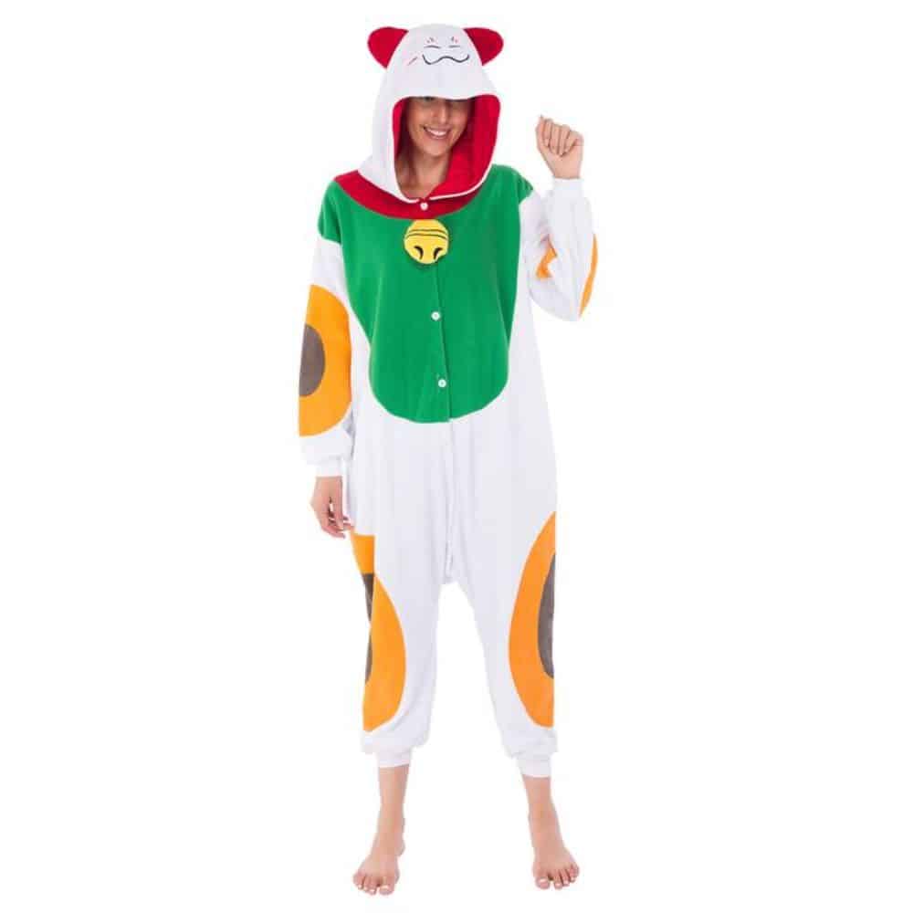 Pajama City Lucky Cat (Maneki Neko) Adult Onesie