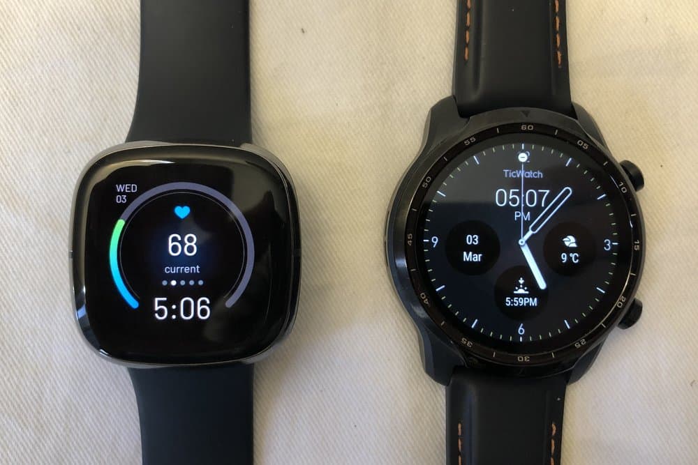 ticwatch pro 3 vs fitbit sense 