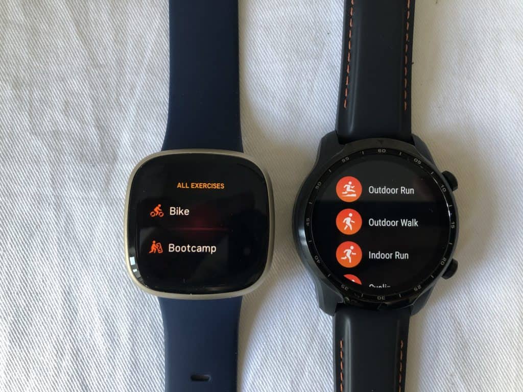 ticwatch pro 3 vs fitbit versa 3 exercise