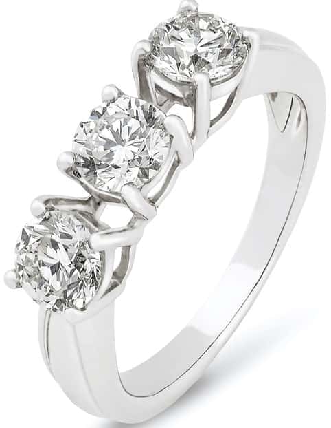 This is a close look at a ring with three diamonds.