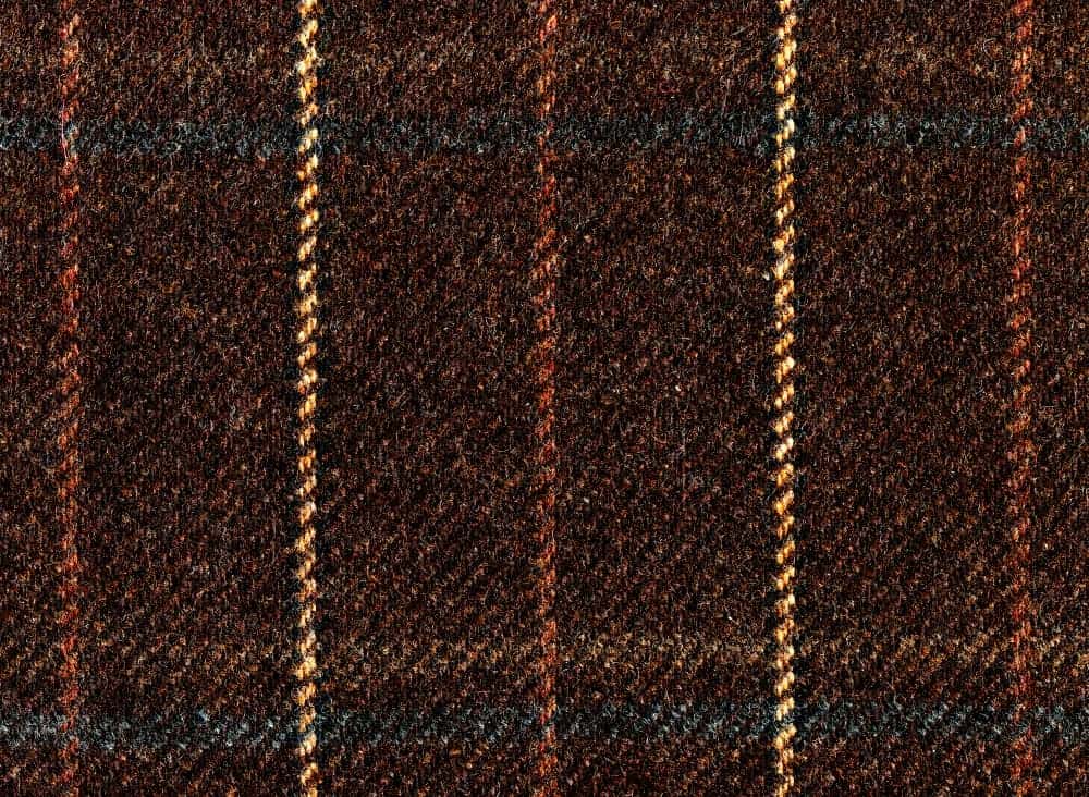  Brown fabric in windowpane pattern.