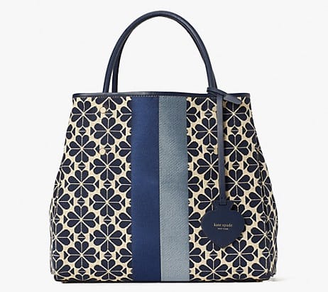 The spade flower jacquard stripe everything medium tote handbag from Kate Spade.