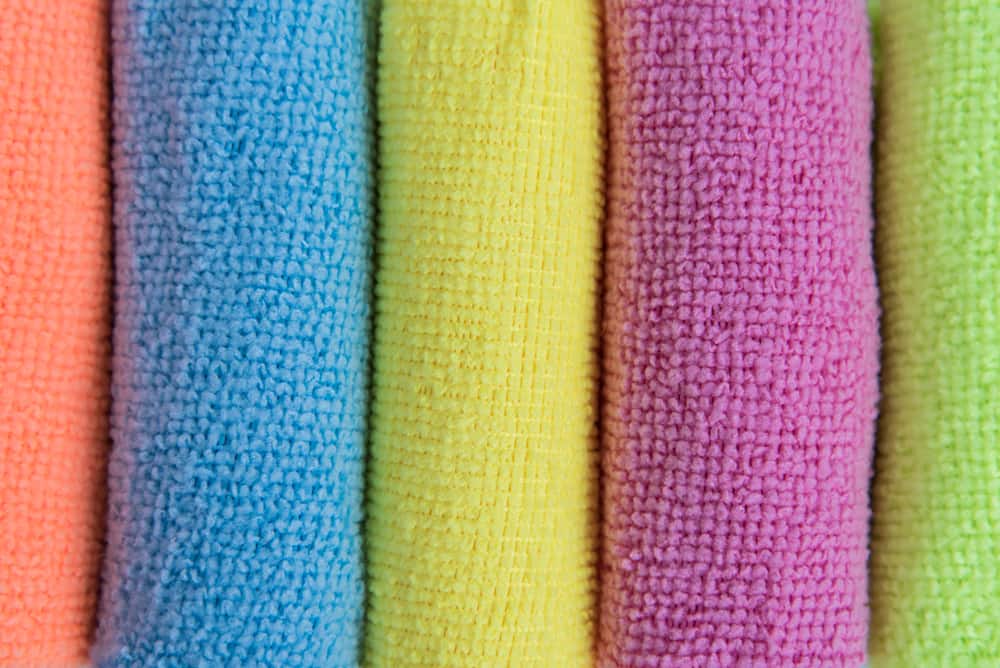 This is a close look at various colorful Microfiber fabrics.