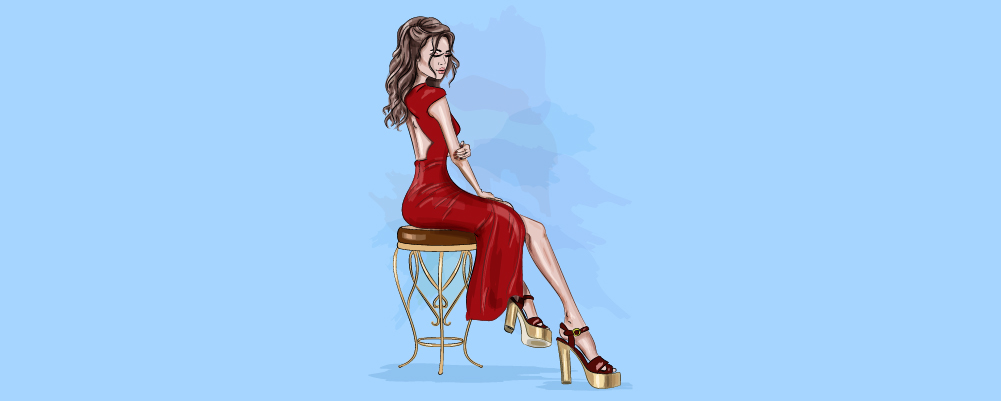 Woman on chair posing