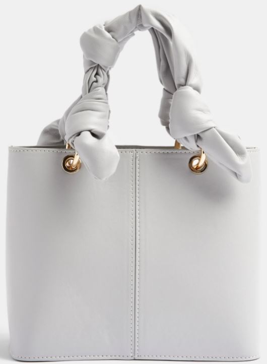 The Topshop pu mini tote bag in pale blue from Asos.