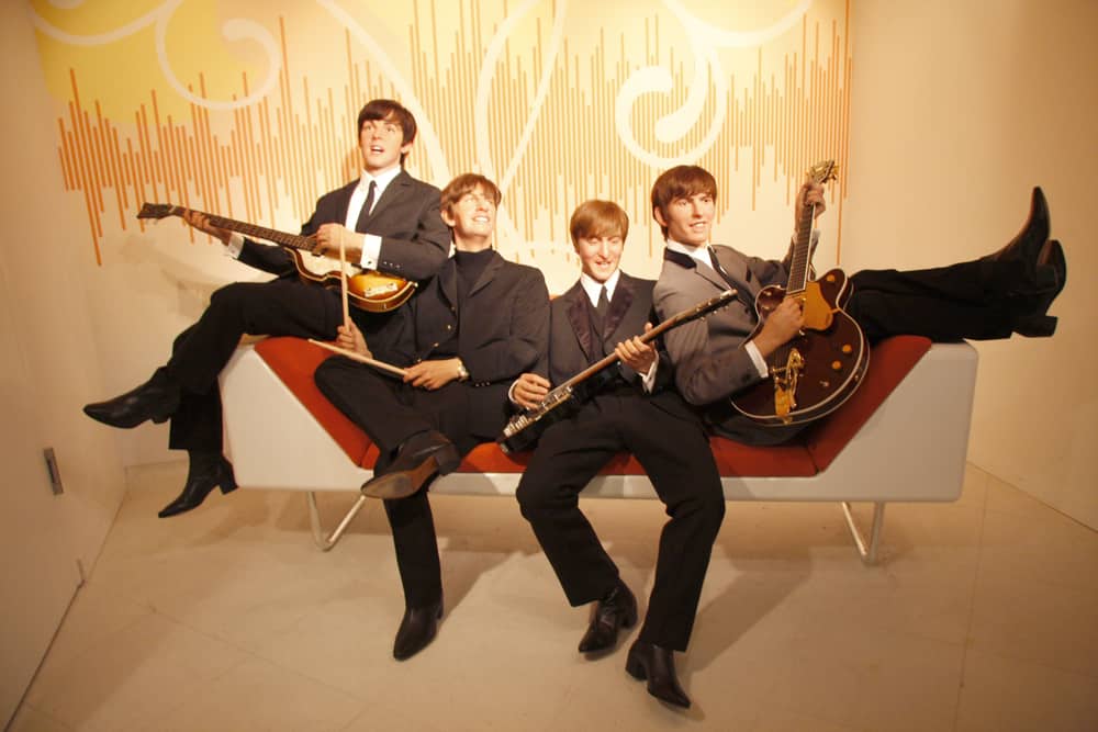 Wax figures of the Beatles in Berlin.
