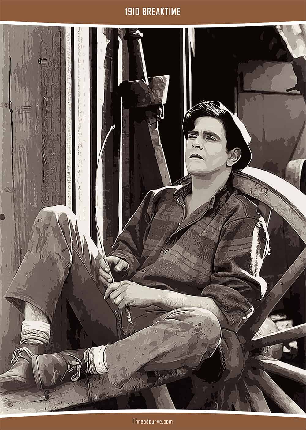 A miner in 1910 enjoys his breaktime.