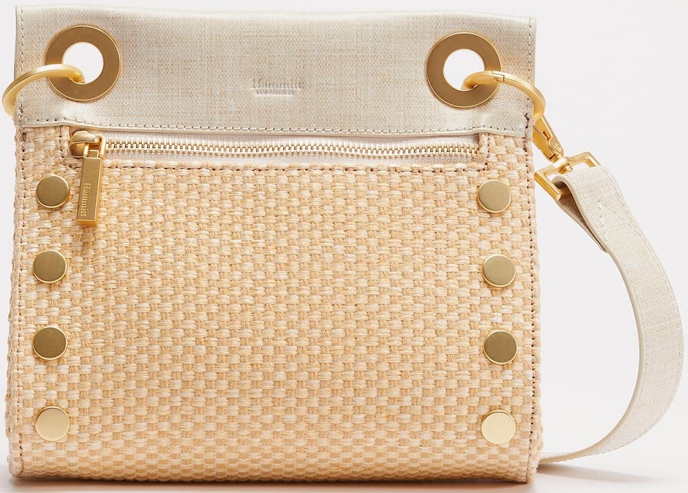 The Small Raffia Crossbody BagTony SML in brushed gold from Hammitt.