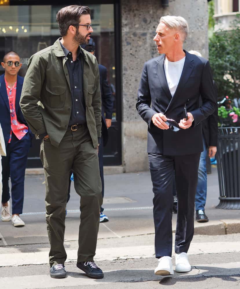 Fashion bloggers street style outfits before Dolce & Gabbana fashion show.