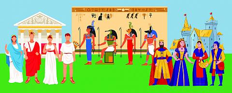 Old Roman Egyptian, and Medieval fashion 