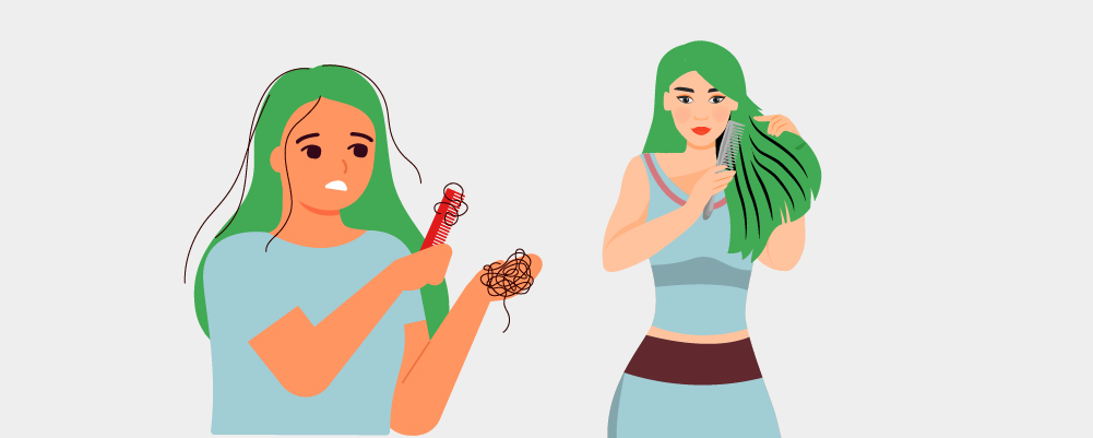 Picture of a woman with unhealthy hair