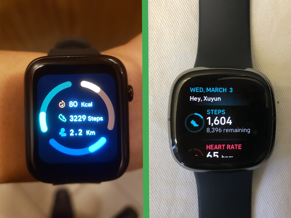 ticwatch gth vs fitbit sense health data