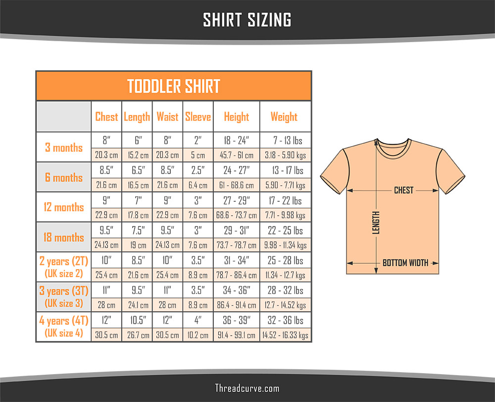 Toddler Shirt Size Chart