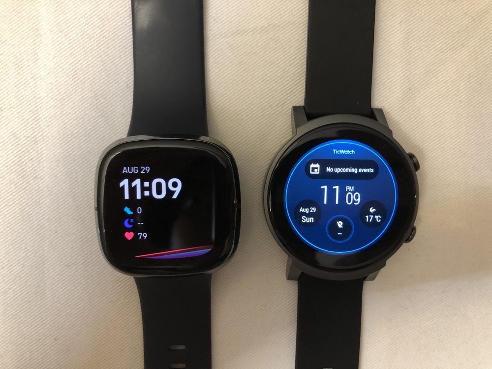 ticwatch e3 vs fitbit sense