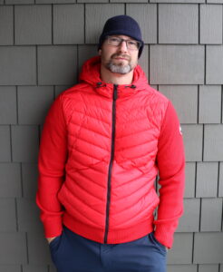 Wearing HyBridge Knit Hoodie by Canada Goose