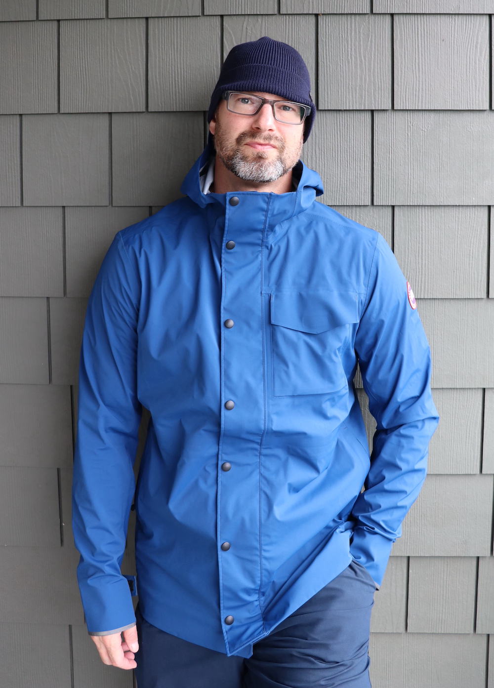 Wearing Canada Goose Rain Jacket